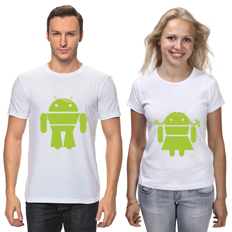 Printio Футболки парные Андроиды: он и она. любовь printio футболки парные андроиды он и она любовь