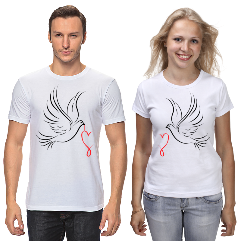 Printio Футболки парные Влюбленные птички printio футболка с полной запечаткой для девочек влюбленные птички парные футболки