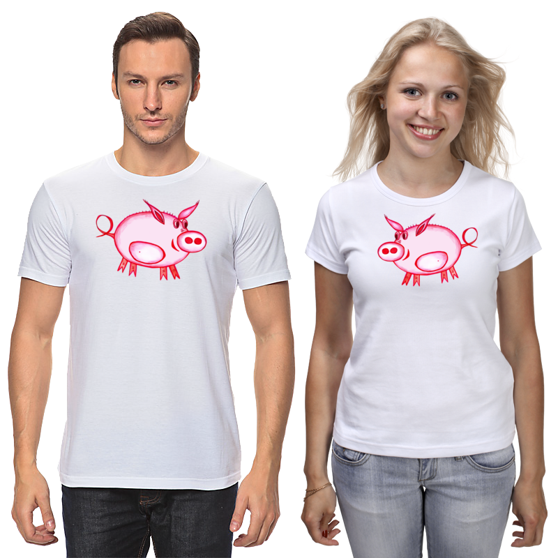 Printio Футболки парные Розовый поросёнок футболка asics размер s белый розовый