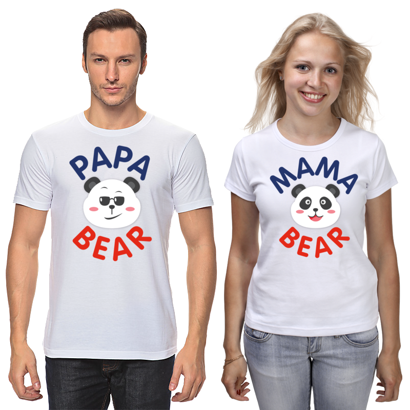 футболка sol s размер 14 лет белый Printio Футболки парные Папа медведь и мама медведица