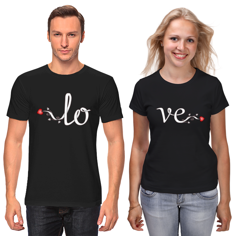 Printio Футболки парные Love - любовь одна на двоих именной комплект прикольных парных футболок с принтом одна любовь на двоих