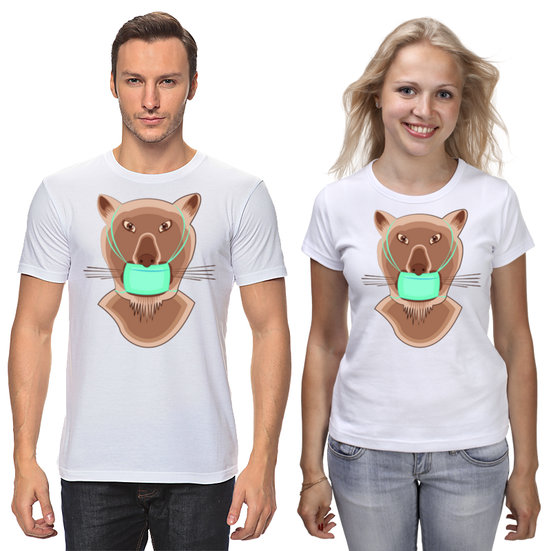 Printio Футболки парные Львица в маске printio футболка для собак львица в маске