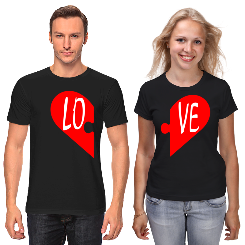 Printio Футболки парные Сердце на двоих printio футболки парные для влюбленных горячее сердце