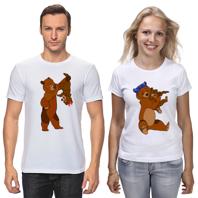 Printio Футболки парные Медведь и медведица printio футболки парные бешенный медведь