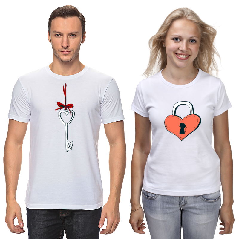 printio футболки парные любовь два сердца валентинки парные футболки Printio Футболки парные Любовь