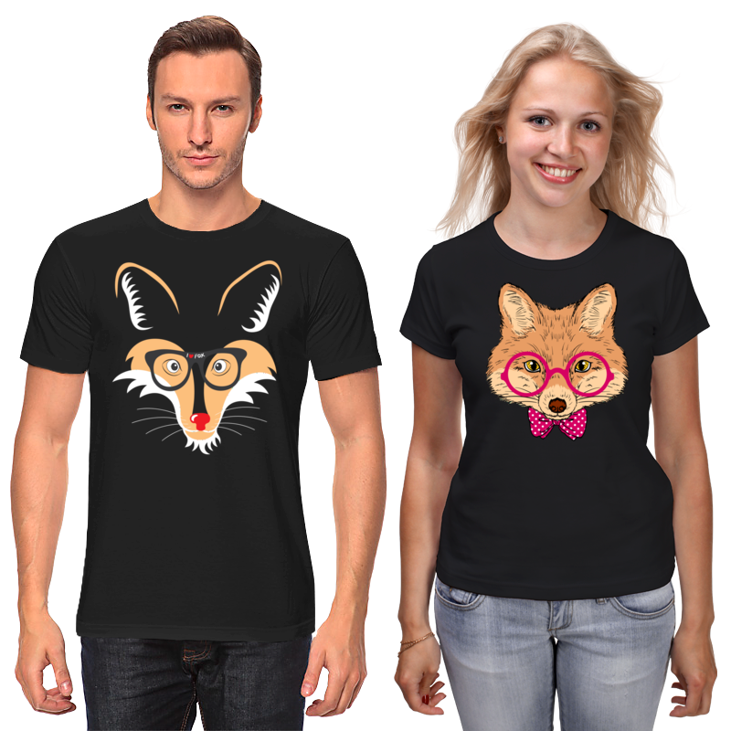 Printio Футболки парные Лис и лиса