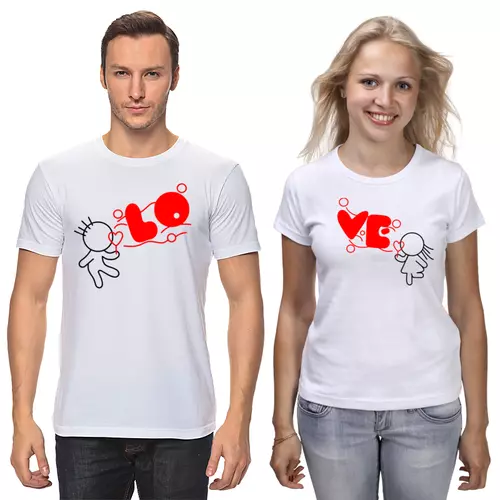 Заказать парные футболки в Москве. Футболки парные Любовь  от Print design  - готовые дизайны и нанесение принтов.