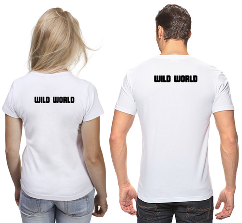 Заказать парные футболки в Москве. Футболки парные wild world  от malafit1984@mail.ru - готовые дизайны и нанесение принтов.