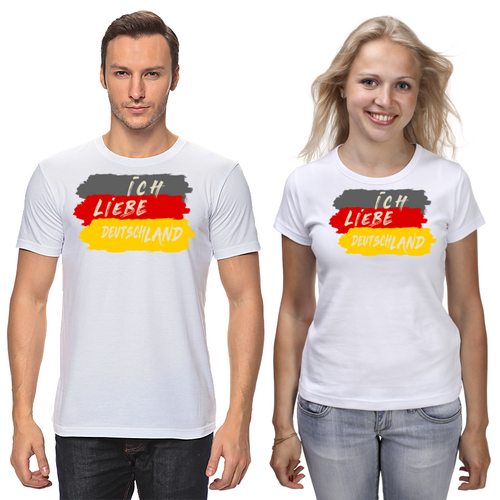 Заказать парные футболки в Москве. Футболки парные Немецкие надписи от Andy Quarry - готовые дизайны и нанесение принтов.