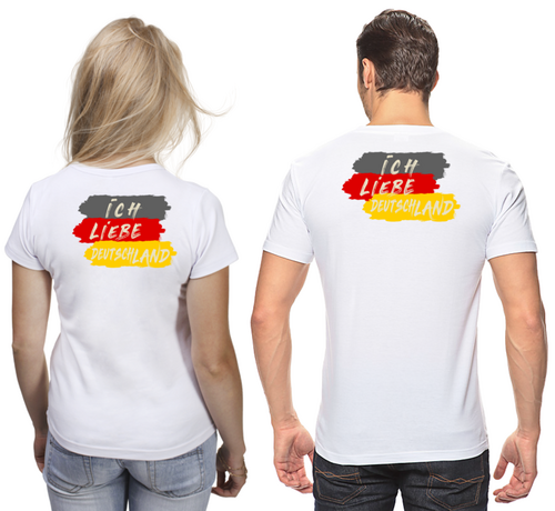 Заказать парные футболки в Москве. Футболки парные Немецкий клуб от Andy Quarry - готовые дизайны и нанесение принтов.