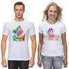 Заказать парные футболки в Москве. Футболки парные Фламинго от T-shirt print  - готовые дизайны и нанесение принтов.