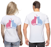 Заказать парные футболки в Москве. Футболки парные Влюблённые котики от ingenervolos@gmail.com - готовые дизайны и нанесение принтов.