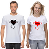 Заказать парные футболки в Москве. Футболки парные LOVE IS HELL от lazarchik1983@mail.ru - готовые дизайны и нанесение принтов.