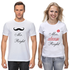 Заказать парные футболки в Москве. Футболки парные Mr Right & Mrs Always Right от Анастасия Вахрушева - готовые дизайны и нанесение принтов.