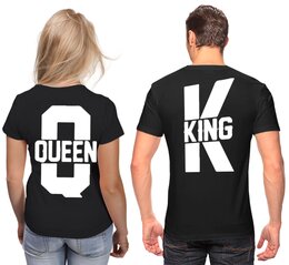 Заказать парные футболки в Москве. Футболки парные King and queen от queen  - готовые дизайны и нанесение принтов.