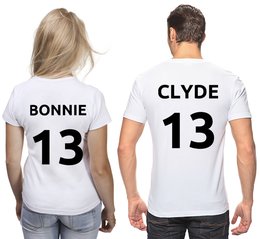 Заказать парные футболки в Москве. Футболки парные Bonnie и Clyde (Бонни и Клайд) от Анастасия Вахрушева - готовые дизайны и нанесение принтов.