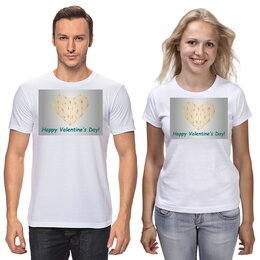 Заказать парные футболки в Москве. Футболки парные  Low Poly Heart от natulia_hatulia@yahoo.com - готовые дизайны и нанесение принтов.