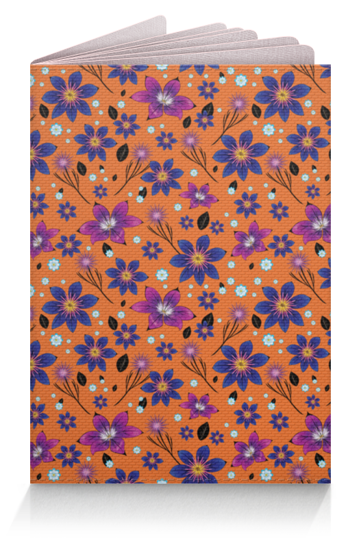 Printio Обложка для паспорта Цветочный паттерн на оранжевом фоне printio шторы в ванную цветочный паттерн на оранжевом фоне