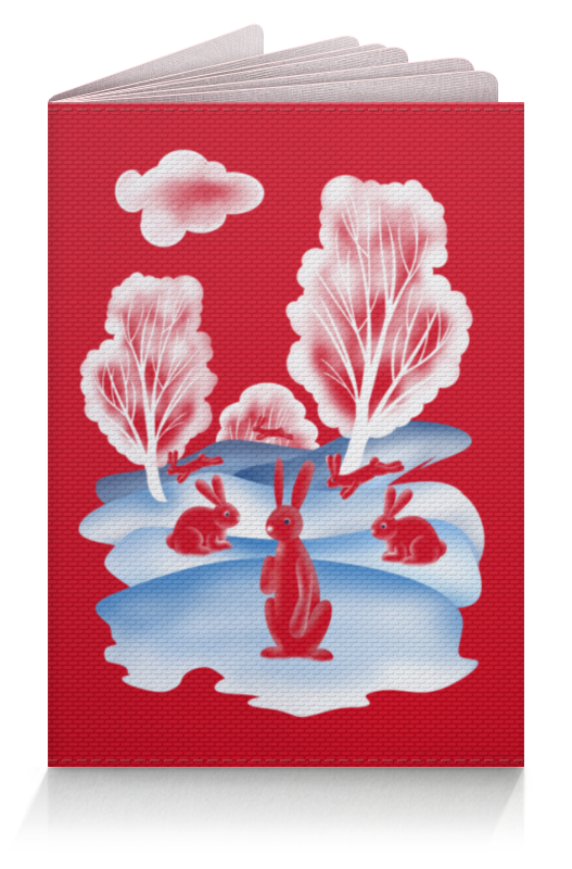 цена Printio Обложка для паспорта Красные зайцы