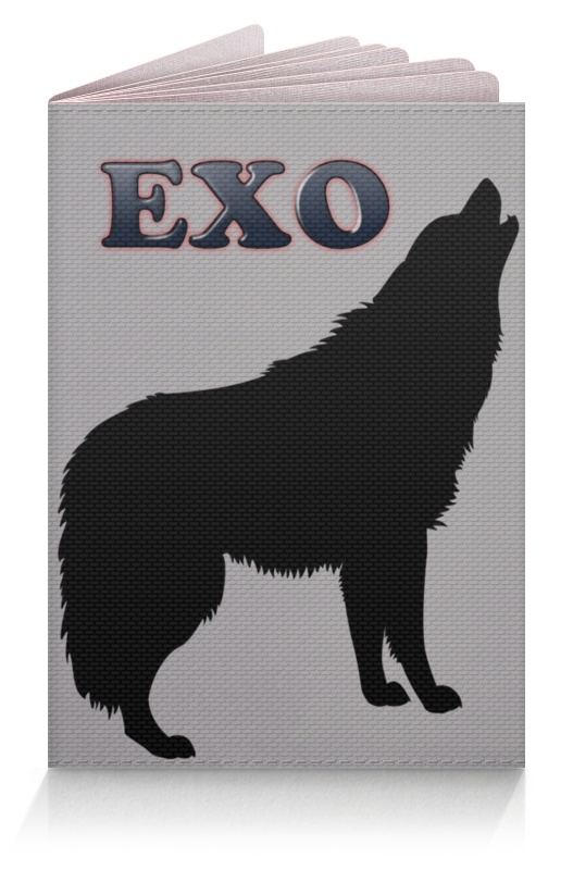 printio обложка для паспорта exo wolf серый Printio Обложка для паспорта Exo (wolf) серый