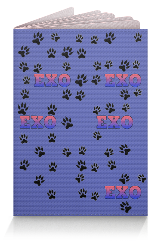 printio обложка для паспорта exo wolf серый Printio Обложка для паспорта Exo (следы) синий