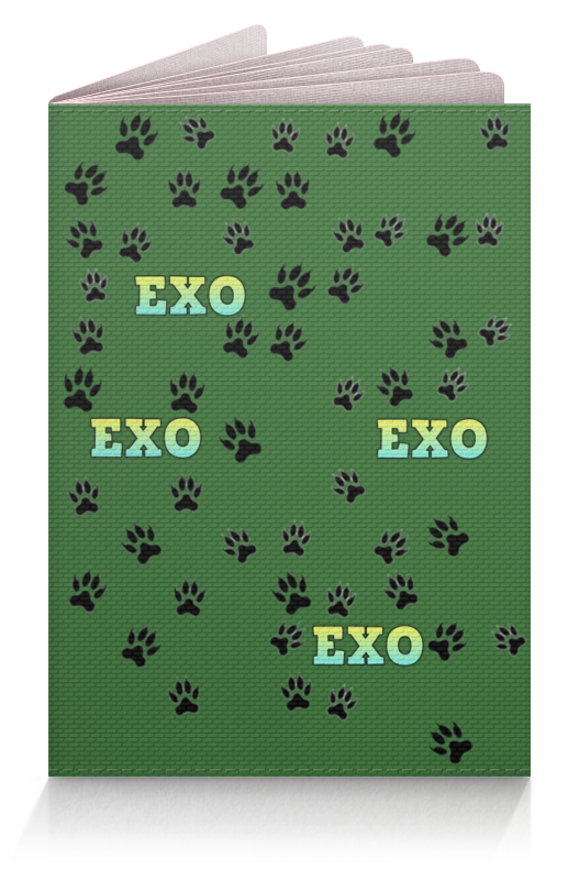 цена Printio Обложка для паспорта Exo (следы) зеленый