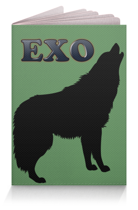 printio обложка для паспорта exo wolf серый Printio Обложка для паспорта Exo (wolf) зеленый