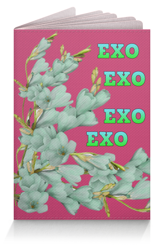 printio обложка для паспорта exo wolf серый Printio Обложка для паспорта Exo зеленые цветы
