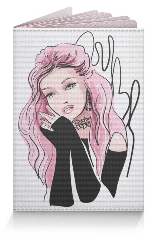 Printio Обложка для паспорта Модная девушка, розовые волосы. фэшн иллюстрация