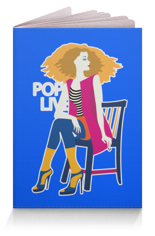 Printio Обложка для паспорта Поп арт дизайн. красивая девушка в полосатой майке фото
