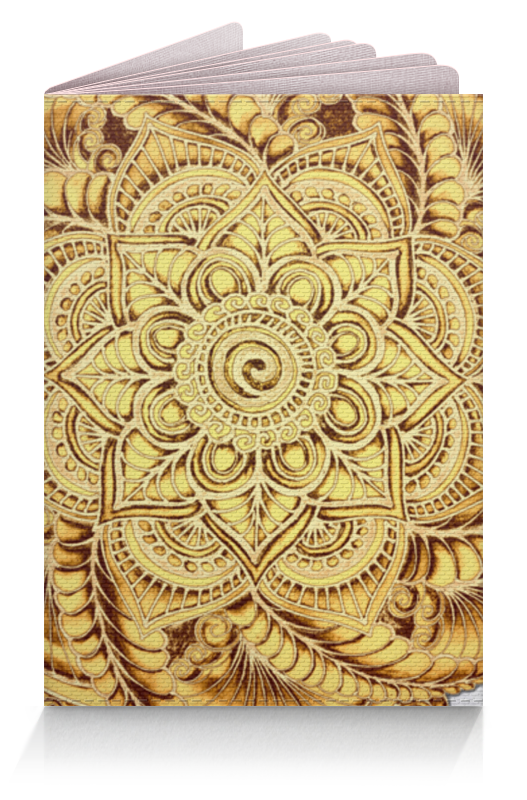 цена Printio Обложка для паспорта Золотой цветок мандала
