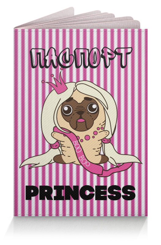 Printio Обложка для паспорта Принцесса мопс