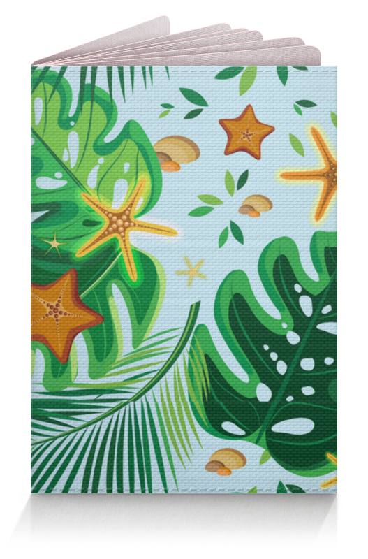 Printio Обложка для паспорта Тропические листья и морские звезды printio леггинсы тропические листья и морские звезды