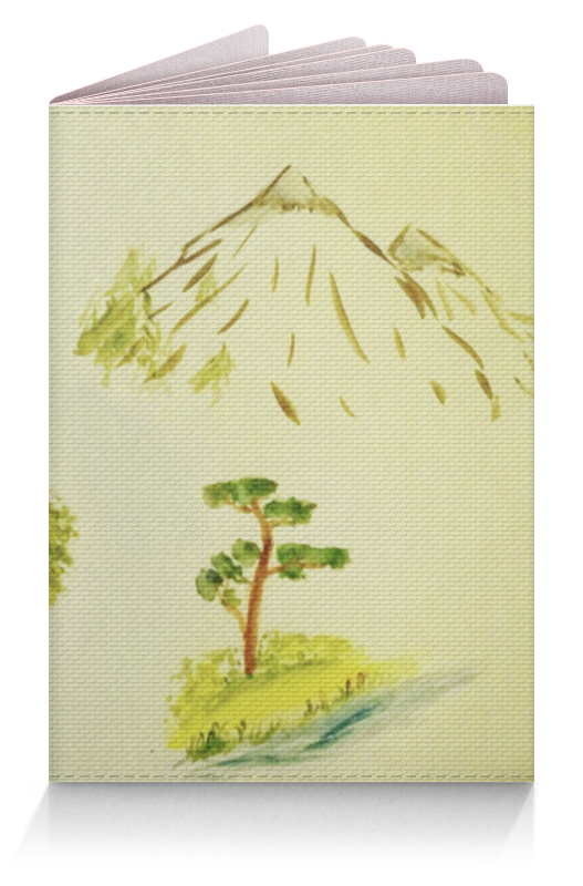 Printio Обложка для паспорта Горы, сосны и цветы
