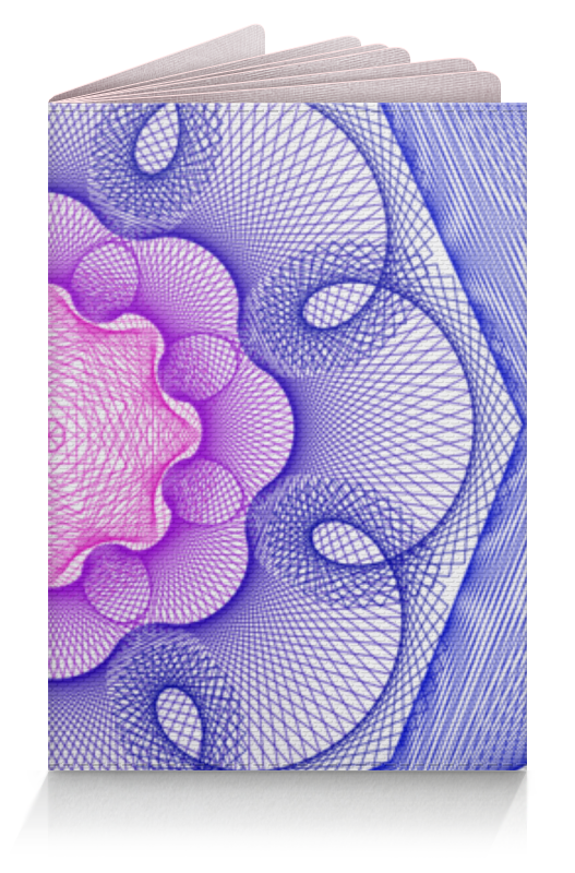 Printio Обложка для паспорта Цветок сине-розовый гильош