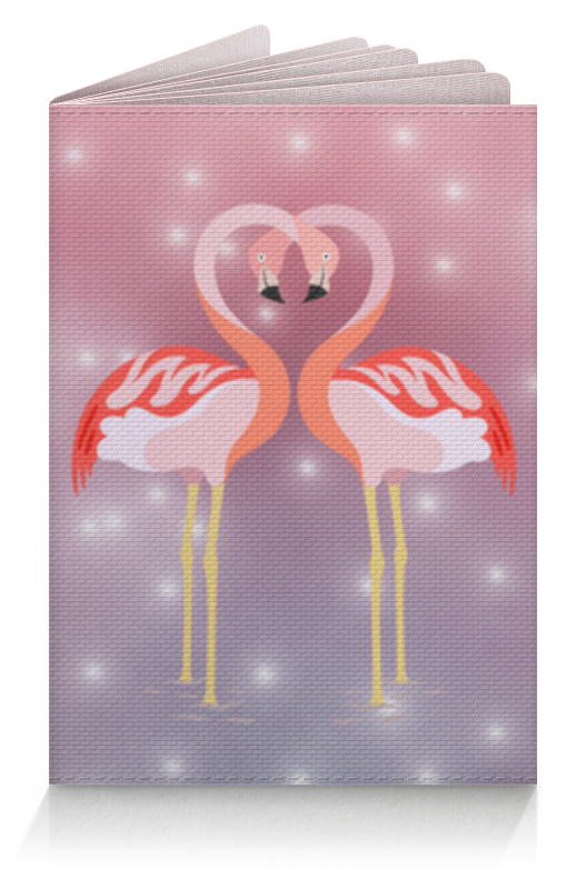 цена Printio Обложка для паспорта Влюбленные фламинго