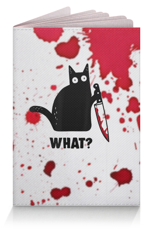 Printio Обложка для паспорта Кот с ножом силиконовый чехол котик с ножом на meizu m8 мейзу м8