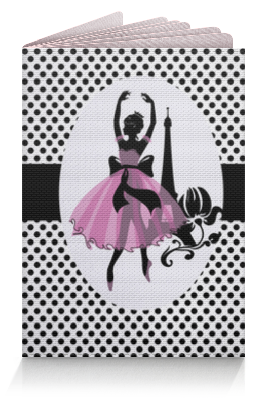 Printio Обложка для паспорта Черно розовый силуэт балерины в париже фото
