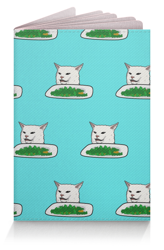 Printio Обложка для паспорта Мем cat with salad