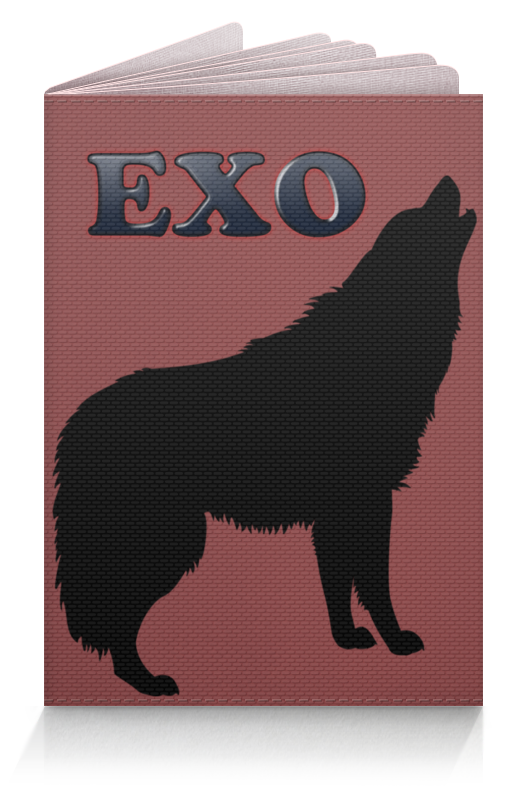 printio обложка для паспорта exo wolf серый Printio Обложка для паспорта Exo (wolf) красный