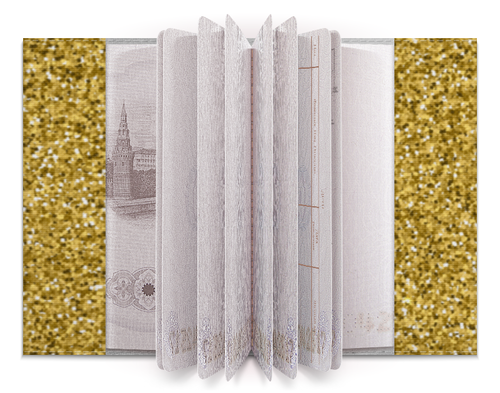 Заказать обложку для паспорта в Москве. Обложка для паспорта Золотой блеск от nadegda - готовые дизайны и нанесение принтов.