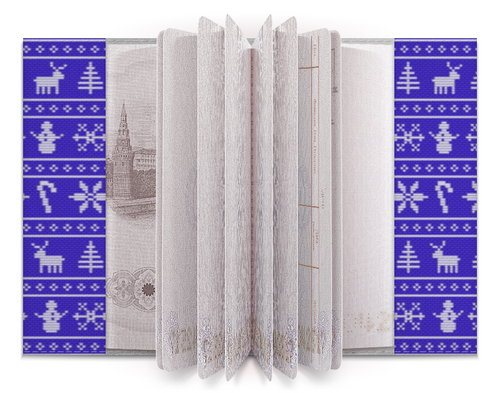 Заказать обложку для паспорта в Москве. Обложка для паспорта Новогодние узоры от FireFoxa - готовые дизайны и нанесение принтов.