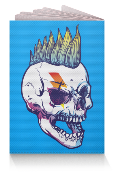 Заказать обложку для паспорта в Москве. Обложка для паспорта Rock Skull от Jimmy Flash - готовые дизайны и нанесение принтов.