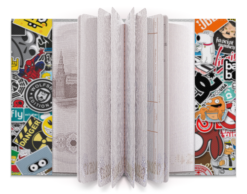 Заказать обложку для паспорта в Москве. Обложка для паспорта Стикеры от icase - готовые дизайны и нанесение принтов.