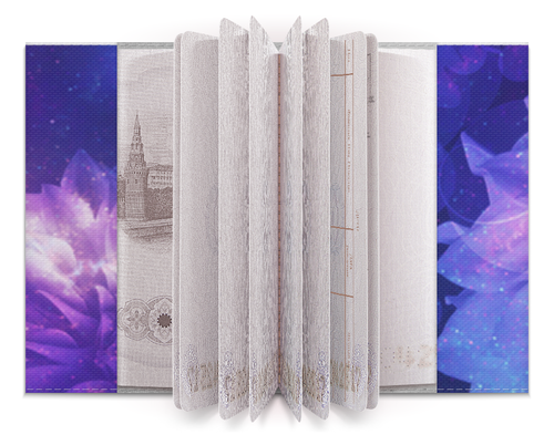 Заказать обложку для паспорта в Москве. Обложка для паспорта purp flower от fattanirvana - готовые дизайны и нанесение принтов.