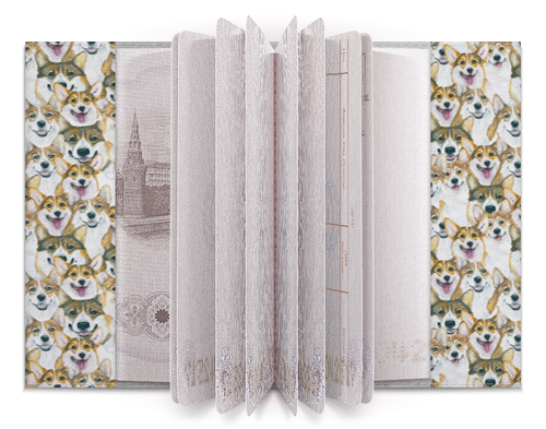 Заказать обложку для паспорта в Москве. Обложка для паспорта много корги от juliafast77 - готовые дизайны и нанесение принтов.