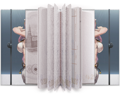 Заказать обложку для паспорта в Москве. Обложка для паспорта Девушка с рогами от Панов Павел - готовые дизайны и нанесение принтов.