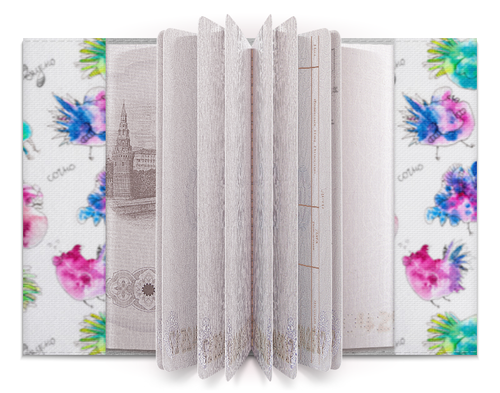 Заказать обложку для паспорта в Москве. Обложка для паспорта петушки от Оля Ромахина - готовые дизайны и нанесение принтов.