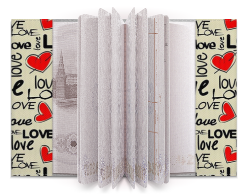 Заказать обложку для паспорта в Москве. Обложка для паспорта Love love от Anna - готовые дизайны и нанесение принтов.