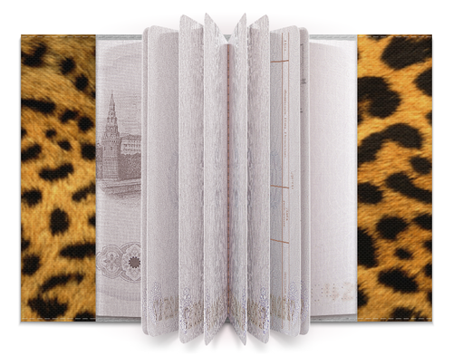 Заказать обложку для паспорта в Москве. Обложка для паспорта Леопард от icase - готовые дизайны и нанесение принтов.